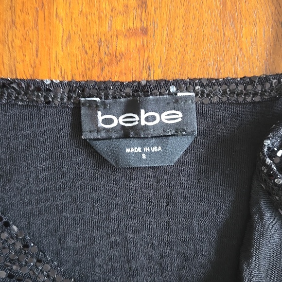 Bebe Black Sequin Bodycon Slip Maxi Dress Gown Size Small - Picture 10 of 12